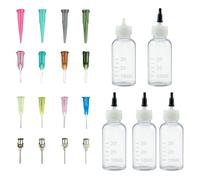 GOWEILE 21 flaconi applicatori con punta di precisione da 30 ml, multiuso, per fai da te, strumento ultra fine, applicatore per colla, flaconi da spremere per pittura acrilica, piccoli progetti