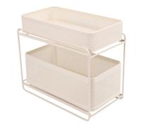 GOWENIC 2 Livelli Rack Estraibile per Bagno Storage | Struttura in acciaio di alta qualità, salvaspazio compatto, cestello con ripiano scorrevole, organizer per barattoli di