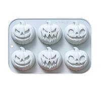 GOWENIC 2 Pezzi Stampo in Silicone Halloween Regalo per Fornaio (2PCS) | Forme di teschio e zucca, vassoio flessibile a rilascio facile, strumento antiaderente per caramelle al cioccolato