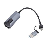 GOWENIC Adattatore da USB C a Ethernet 2 in 1, Adattatore di Rete RJ45 da 2,5 Gbps con Guscio in Alluminio per Dispositivi OS X OS Thunderbolt 3 4 5