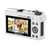 GOWENIC Camera da 88 MP 8K con Due Batterie Zoom Automatiche 18x per Schermata Fotografica Professionale da 3 Pollici Wifi Senza Specchio, Ideale per i Viaggiatori (WHITE)