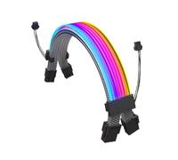 GOWENIC Cavi PC RGB Kit Cavo di Alimentazione PSU, Cavo di Prolunga 2x8 Pin per Chassis PC con Straordinario Effetto di Illuminazione ARGB, Nucleo in Rame più Spesso, Adatto a Qualsiasi