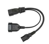 GOWENIC Cavo Divisorio Y per PSU Server, C14 a C13, 10A, 32 Cm | IEC320 C14 maschio a doppio C13 femmina, a spirale, sostituzione UPS per computer, cavo di prolunga per caricabatterie per