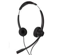 GOWENIC Cuffie Binaurali Aziendali con Spinotto da 2,5 Mm |Cuffia con Cavo con Microfono HD con Cancellazione del Rumore per il Servizio Clienti di Telemarketing, l'ufficio Domestico