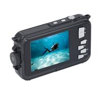 GOWENIC Fotocamera Subacquea, Rilevamento Intelligente dei Volti con Messa a Fuoco Automatica da 2,7K 48MP, Doppio Schermo, Resistente All'acqua Fino a 10 Piedi, 650 MAh, per