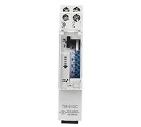 GOWENIC Interruttore Timer Programmabile da 220 V Ad Alta Precisione |Guida DIN 1P TM610C per il Controllo dell'illuminazione Stradale con Quadrante Giornaliero a 96 Aghi