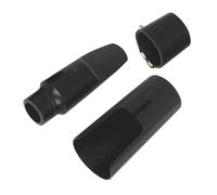 GOWENIC Kit Bocchino per Sax Alto per Principianti con Tappo in Plastica | Set di Accessori per Legatura in Pelle (BLACK)