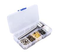 GOWENIC Kit Occhielli in Metallo da 400 Pezzi Mini Occhielli Passacavo da 3 Mm con Scatola di Immagazzinaggio per Abbigliamento, Scarpe, Artigianato in Pelle, Riparazione Fai da Te