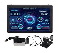 GOWENIC Monitor Dati CPU PC, Display Temperatura Micro USB IPS da 5 Pollici, Temi Integrati, Display Dettagliato, Lega di Alluminio, Supporto Multisistema, per Win, per