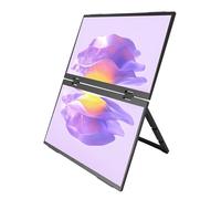 GOWENIC Monitor Portatile Impilato da 15,6, Monitor Doppio Pieghevole 1080P 315° con Altoparlante, Monitor Esteso USB C HDMI IPS per Laptop, per 7/8/10/11 e per system Operativo RasPi