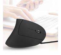 GOWENIC Mouse da Gioco Ergonomico Verticale 6D Ottico USB Cablato 800-3200 DPI Regolabile con Retroilluminazione a LED, Design Antiscivolo Delicato Sulla Pelle, Comodo per PC Portatile Lavoro (BLACK)