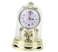 GOWENIC Orologio da Tavolo retrò Dorato Silenzioso Arredamento Ufficio | Movimento al quarzo silenzioso, ornamento classico per mensola, accento del soggiorno in stile europeo