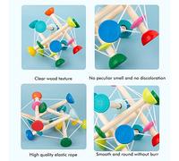 GOWENIC Palla Rimbalzante Elastica in Legno Giocattolo per Bambini Palla Abbinata Ai Colori Ad Alta Resilienza per Afferrare il Bambino per la capacità di Percezione Precoce dei Bambini