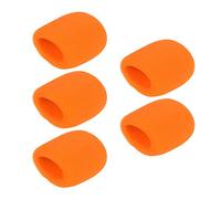 GOWENIC Parabrezza in Schiuma per Microfono, Confezione da 5 Pezzi per Microfono Portatile KTV DJ Karaoke, Riduce il Rumore di Fondo per una Voce Chiara, Compatibile con Microfoni a Sfera, (ORANGE)