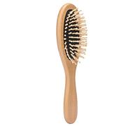 GOWENIC Pettine in Legno Resistente per Massaggio Antistatico Spazzola per Capelli Pettine per Capelli 22,8 X 6,5 Cm (Manico color legno + gomma nera)