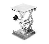 GOWENIC Piattaforma Elevatrice da Laboratorio in Acciaio Inossidabile 100x100mm |Supporto per Forbici con Volantino Regolabile in Altezza 45-150 Mm per Esperimenti di Laboratorio