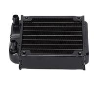 GOWENIC Radiatore in Alluminio per Raffreddamento Ad Acqua CPU PC, Scambiatore di Calore a 8 Piatti, Ventola Silenziosa Ottimizzata, Bassa Resistenza all'Acqua, 105x80x37mm, Rivestimento in Ossido