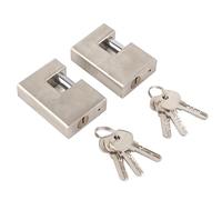 GOWENIC Rustproof Rectangular Padlock Set 2 Pack |Serratura di Sicurezza Monoblocco a Forma di D in Rame Puro con 6 Chiavi per Riporre il Cancello del Garage