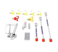 GOWENIC Set Aste di Prolunga per Punte per Spruzzatore Airless 3600PSI 3 Aste di Prolunga 20 30 38 Cm Punte Reversibili 215 315 417 519 623 Kit Pistola a Spruzzo per Pittura Murale a Soffitto, Acciaio