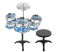 GOWENIC Set di Batteria Giocattolo per Bambini, Kit di Batteria Jazz di Simulazione per L'apprendimento Educativo Precoce, Set di in Plastica Resistente, Blu o Rosso (Principe Blu (1100G))