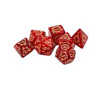 GOWENIC Set di Dadi in Resina Poliedrici da 7 Pezzi per Giochi da Tavolo | Rilievo del drago vintage, finitura perlata brillante, dadi della campagna RPG, regalo per i giocatori, tesoro da collezione