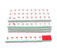 GOWENIC Set di Mahjong per le Feste da 160 Pezzi con Tessere in Acrilico | Design con retro rosso, superficie resistente ai graffi, decorazioni a tema natalizio, gioco per potenziare il cervello,
