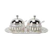 GOWENIC Set di Zuccheriere Nordiche Geometriche in Rilievo, Elegante Contenitore per Condimenti Multifunzionale con Coperchio a Cucchiaio per il Bancone della
