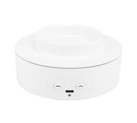 GOWENIC Supporto per Vetrina Rotante Motorizzato |Piattaforma Display Girevole a 360 Gradi con Doppia Alimentazione per lo Streaming Live di Fotografie (WHITE)