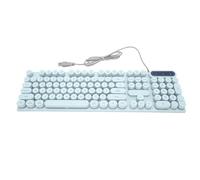 GOWENIC Tastiera da Gioco Ergonomica Cablata USB con 104 Tasti e Funzione Retroilluminata per Scrittori e Programmatori su Desktop e Laptop (BLUE)