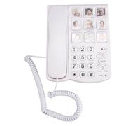 GOWENIC Telefono con Tasti Grandi per Anziani con Vivavoce e Telecomando SOS per Anziani con Problemi di Udito per Uso Domestico Bianco