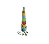 GOWI 301-01303 - Scatola a forma di piramide rettangolare, 14 pezzi, gioco e piramide impilabile per bambini