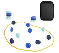 Gownsella Gioco di scacchi magnetici per adulti, 18 pietre magnetiche gioco con corda, silicone strutturato, gioco da tavolo portatile per famiglia, feste e fidget (blu)