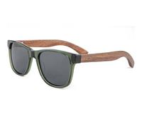 GOWOOD Occhiali da sole per uomo e donna in legno | Aste in vero legno di Noce e telaio in acetato nero | Lenti scure Cat3 CE protezione UV400 (nere)