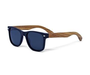 GOWOOD Occhiali da sole per uomo e donna in legno | Aste in vero legno di Zebra e telaio in acetato nero | Lenti scure Cat3 CE protezione UV400 (nere)