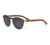 GOWOOD Occhiali da sole rotondi in legno zebrato per donne e uomini con lente polarizzata nera speciale in stile monopezzo