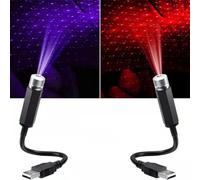 Gowxs 2 mini proiettori a LED Star Night, luce notturna con presa USB, proiettore romantico e durevole, mini proiezione per auto, camera da letto, soggiorno, feste (rosso e viola)