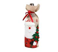GOXQIT Bolsa De Vino 2 pezzi elegante borsa copri bottiglia di vino in tela di iuta ricamata natalizia decorazioni festive for la tua collezione di vini(Style03)