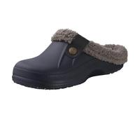 GOXQIT Classic Fur Lined Clogs for Women Waterproof Winter Fuzzy Slippers Mens Cotton Shoes for Indoor And Outdoor Rubber Soles per Inverno(Grey,39-40)