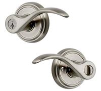 GOXQIT Entry Door Handle, Reversible Lever With Keyed Lock, Featuring Re-Key Technology And per Porte