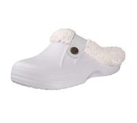 GOXQIT Men Cotton Slippers Winter Women Short Plush Casual Waterproof Garden Shoes Fur Furry per Inverno(White,35-36(8.6-8.8 inch))