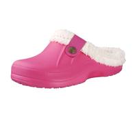 GOXQIT Men Cotton Slippers Winter Women Short Plush Casual Waterproof Garden Shoes Fur Furry per Inverno(Rose Red,40-41(9.6-9.8 inch))