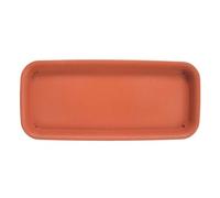 GOXQIT Vassoio for vasi da Fiori da 3 Pezzi, Rettangolare in plastica, for Interni ed Esterni, piattini for Piante, piattini antigoccia per Balcone(Red,30x14cm)
