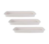 GOXQIT Vassoio for vasi da Fiori da 3 Pezzi Vassoio for vasi da Fiori Vassoio for Piante Rettangolare Vassoi for vasi da Fiori for Balcone per Balcone(White,14.3 x 35.5cm)