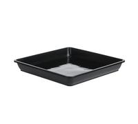 GOXQIT Vassoio for vasi da Fiori da 5 Pezzi, Vaso da Fiori Quadrato in plastica, vassoi antigoccia for Interni ed Esterni, piattini for Piante per Balcone(Black,18cm)
