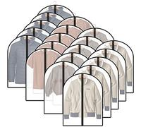 GOYADA 20 Pezzi Custodia Porta Abiti 60 x 80cm, Copertura per Indumenti da Appendere, Copertura Protettiva con Zip per Camicia/Giacca/Maglietta, Anti-polvere Impermeabile Tarma Umidità