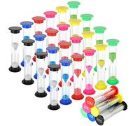 GOYADA Set di 36 Clessidrale 30S/1 min/2 min/3 min/10 min, Clessidra Sabbia Colorata Timer, Clessidra Timer Set per Cucina, Giochi, Gli Sport(6 x 6 Colori)
