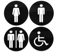 GOYAPRINT Servizi igienici Poster in rilievo Confezione da 4 pz Poster Bagni Segni WC Donna Uomo Disabili Servizi igienici privati (Uomo/Donna/Misto/Disabile)