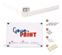 GOYAPRINT | Targa in Plexiglass Trasparente A4 5+5 mm - Doppia Lastra Acrilica con Distanziatori, Fissaggio a Parete per Documenti, Foto e Segnaletica (A4-21X29,7 CM, 5+5 MM)