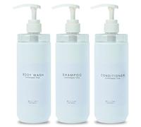 GOYISEE Distributore di doccia, 3 bottiglie in plastica bianche per sapone e shampoo (Bianco-3pz), Accessorio da bagno pratico