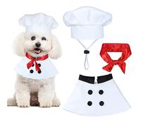 GOYOSWA Costume da chef per cani, sciarpa rossa, cappello e vestiti per cani di taglia piccola, media e grande, costume per Halloween e vacanze